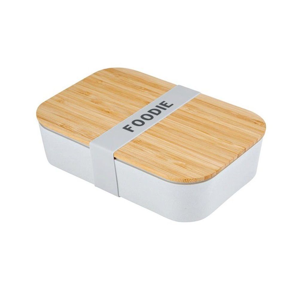 Foodie Bamboo Lunch Box in Gray NWT | Eco-Friendly and Sustainable | 7.5" x 5